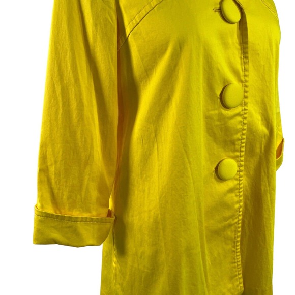 Spense Trench Coat Womens Button Up Yellow M - Picture 5 of 8